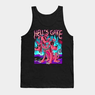 Blackcraft Kawaii Cerberus Hell's Gate Retro Cartoon Pastel Goth Tank Top